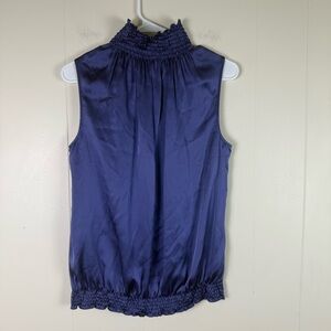 Lafayette 148 New York Blue Sleeveless Blouse